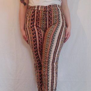Boho Patterned Brown/Tan AEO Joggers